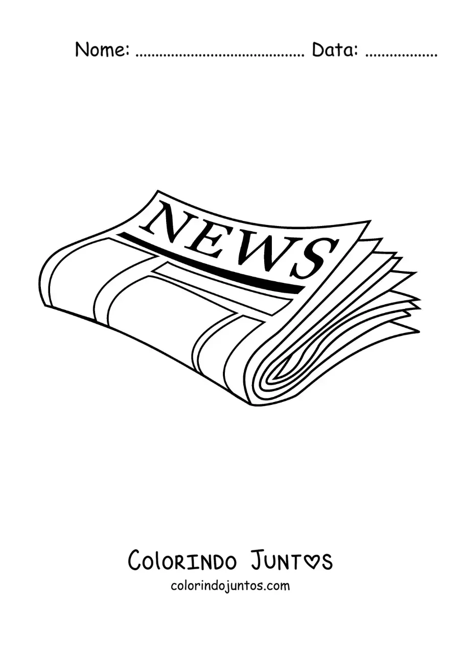 Desenho para colorir de um jornal