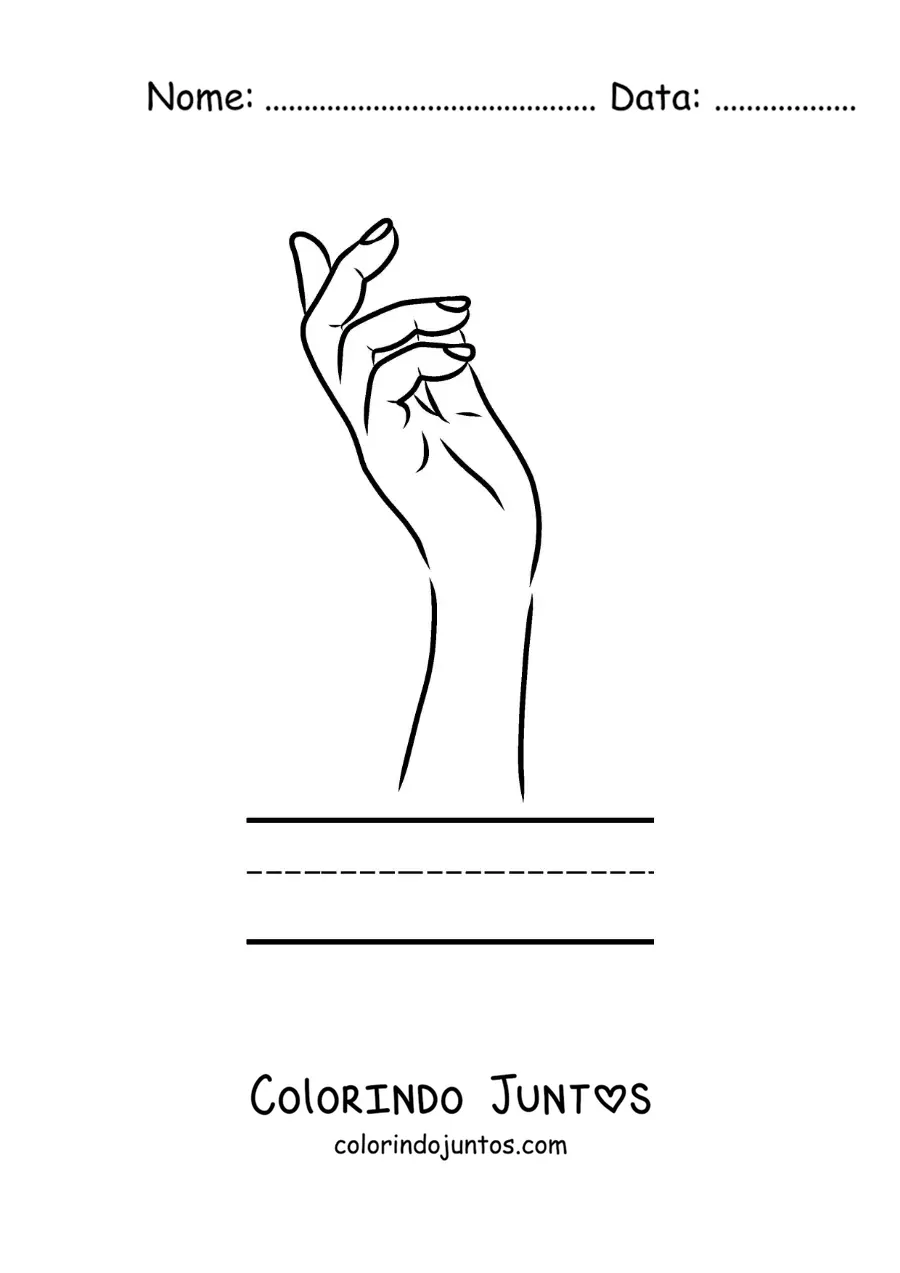 Desenho para colorir de atividade educativa para crianças sobre o sentido do tato