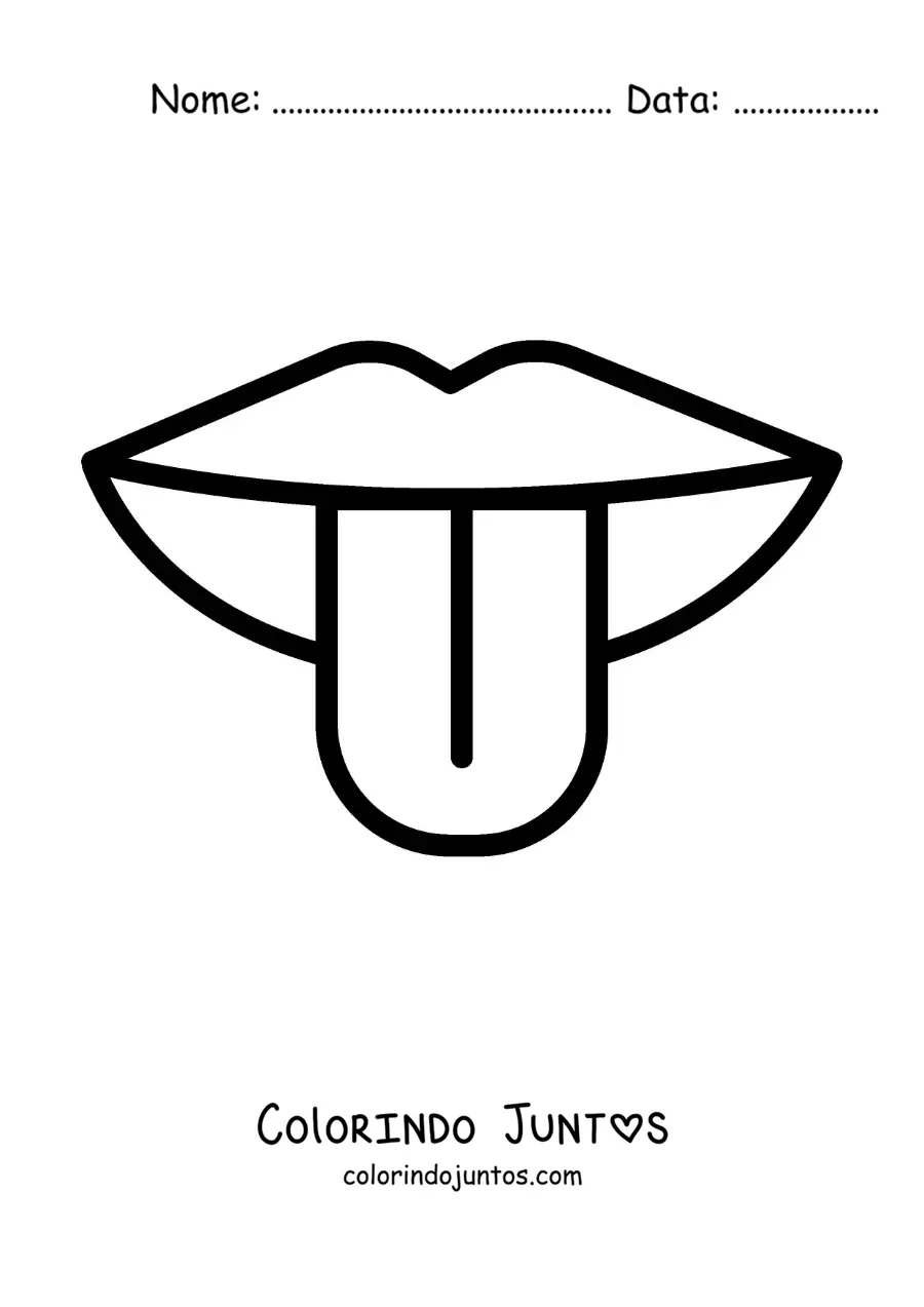 Desenho para colorir de uma língua
