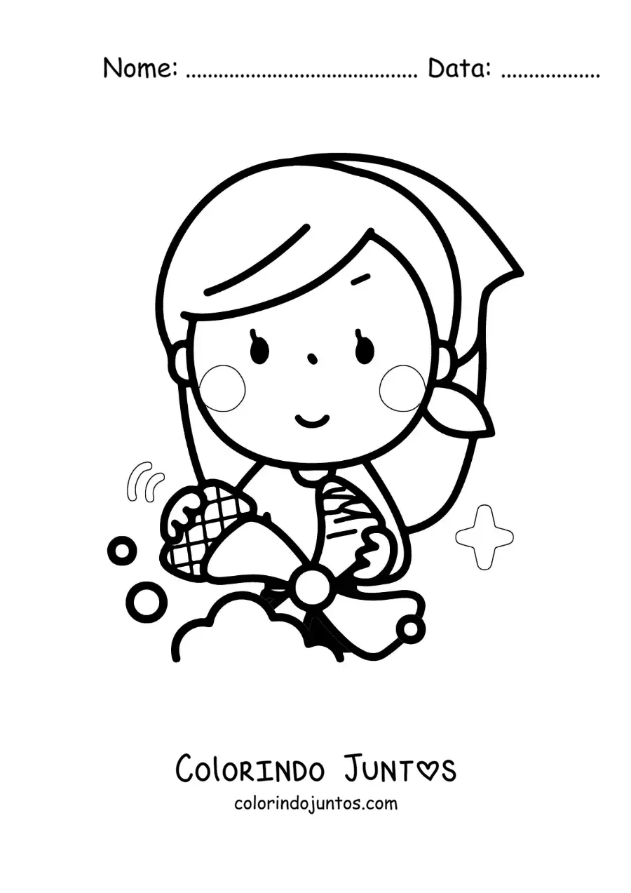 Desenho para colorir de uma mãe animada limpando um ventilador