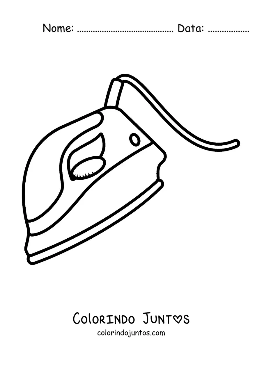 Desenho para colorir de um ferro de passar elétrico