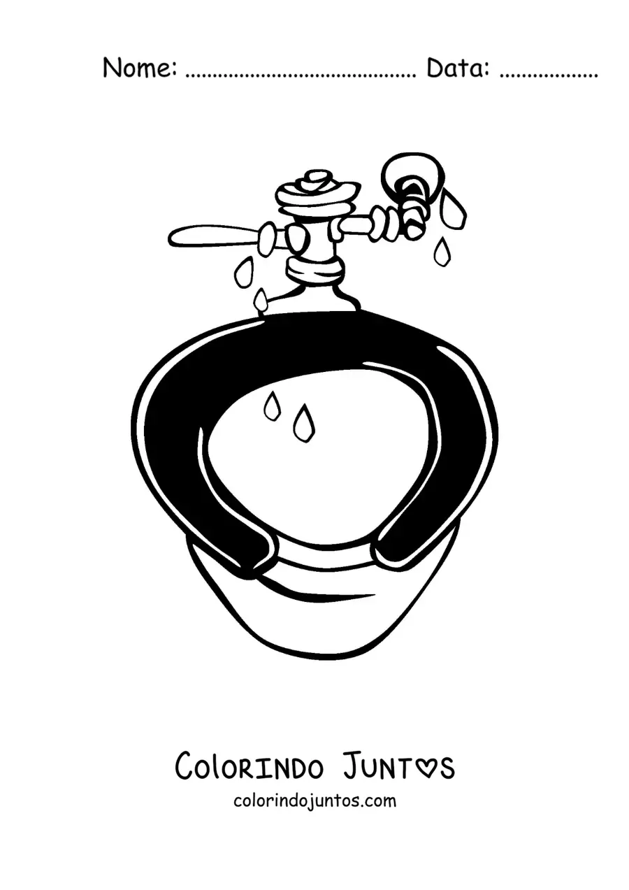 Desenho para colorir de um vaso sanitario