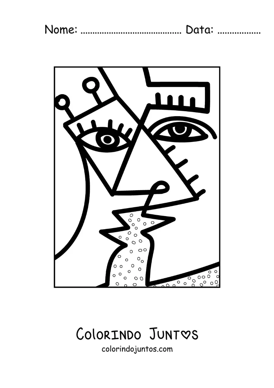 Desenho para colorir de arte moderna no estilo de Pablo Picasso