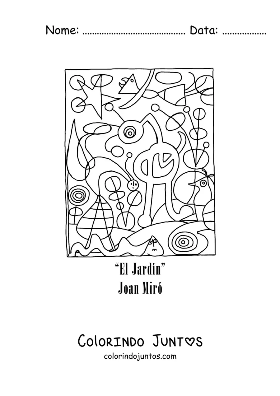 Desenho para colorir do Jardim de Joan Miro