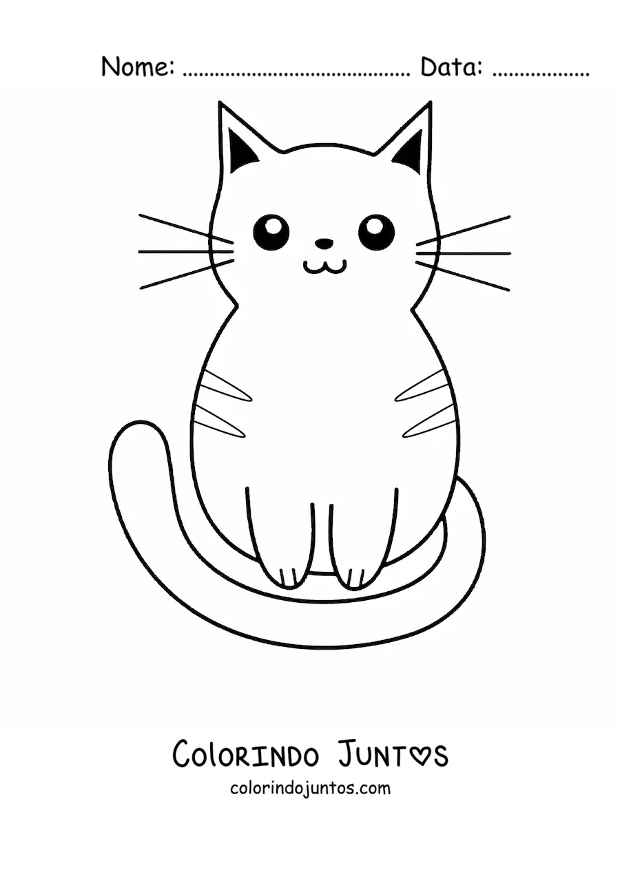 Desenho para colorir de um gato sentado