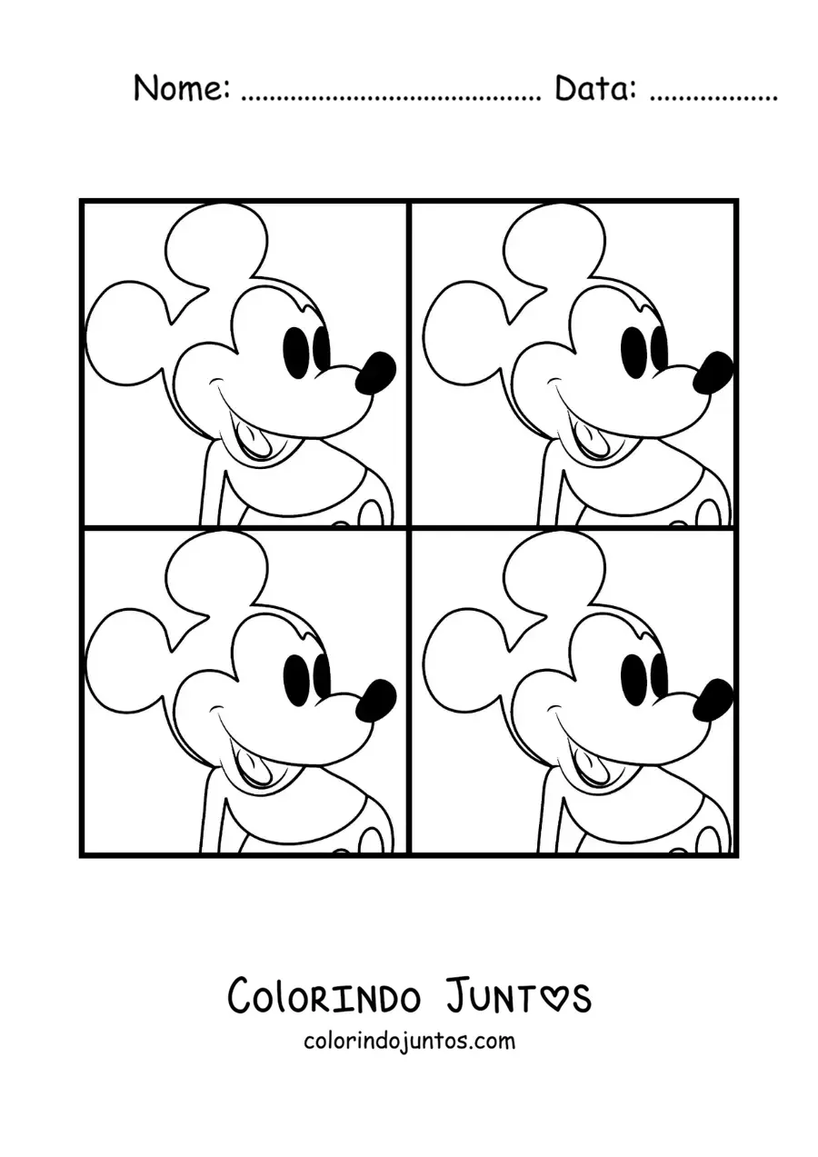 Desenho para colorir de obra do Mickey Mouse de Andy Warhol