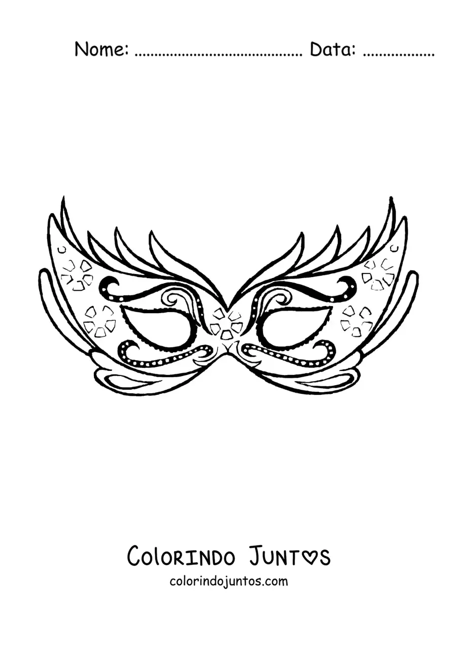 Desenho para colorir de máscara de carnaval elegante