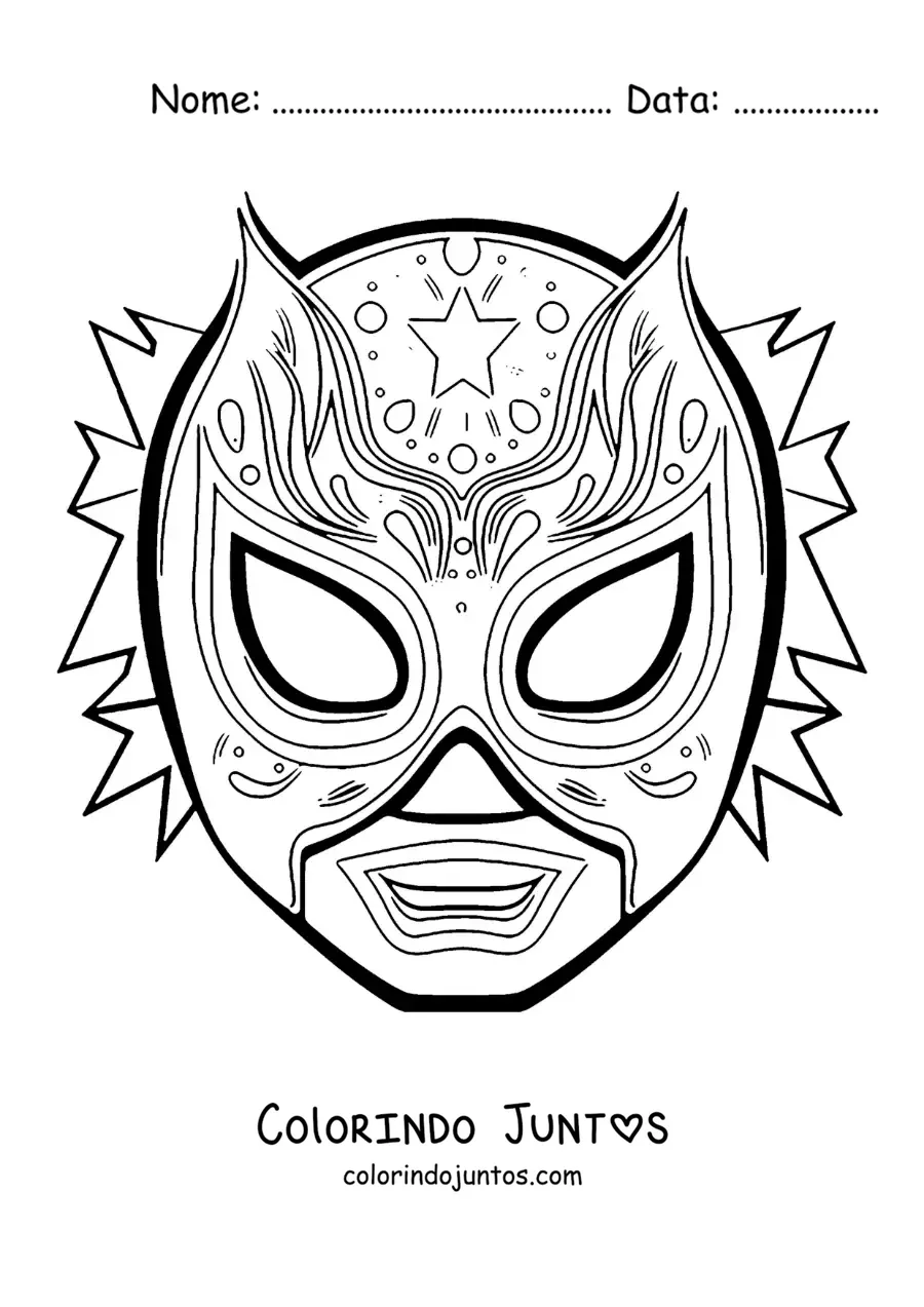 Desenho para colorir de máscara de lutador