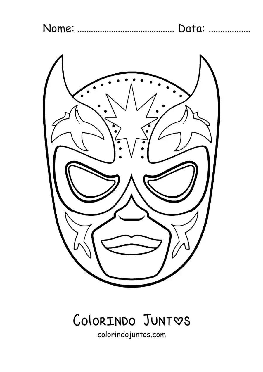 Desenho para colorir de máscara de luta livre para crianças