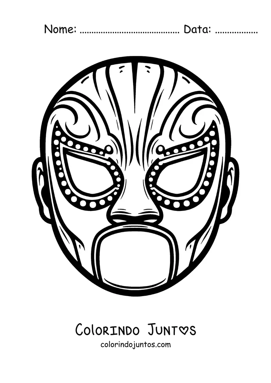 Desenho para colorir de máscara de lutador para crianças
