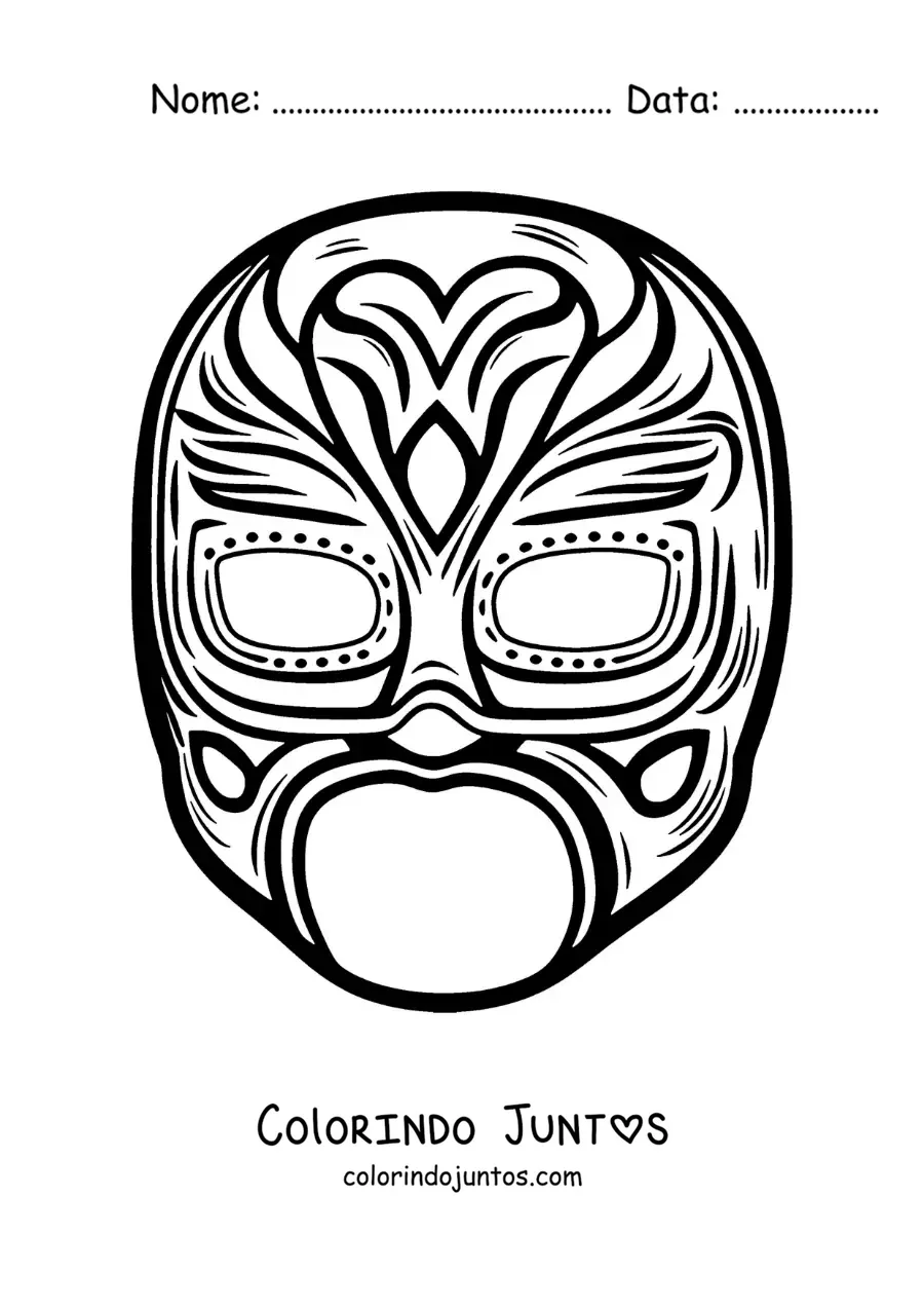 Desenho para colorir de modelo de máscara de lutador