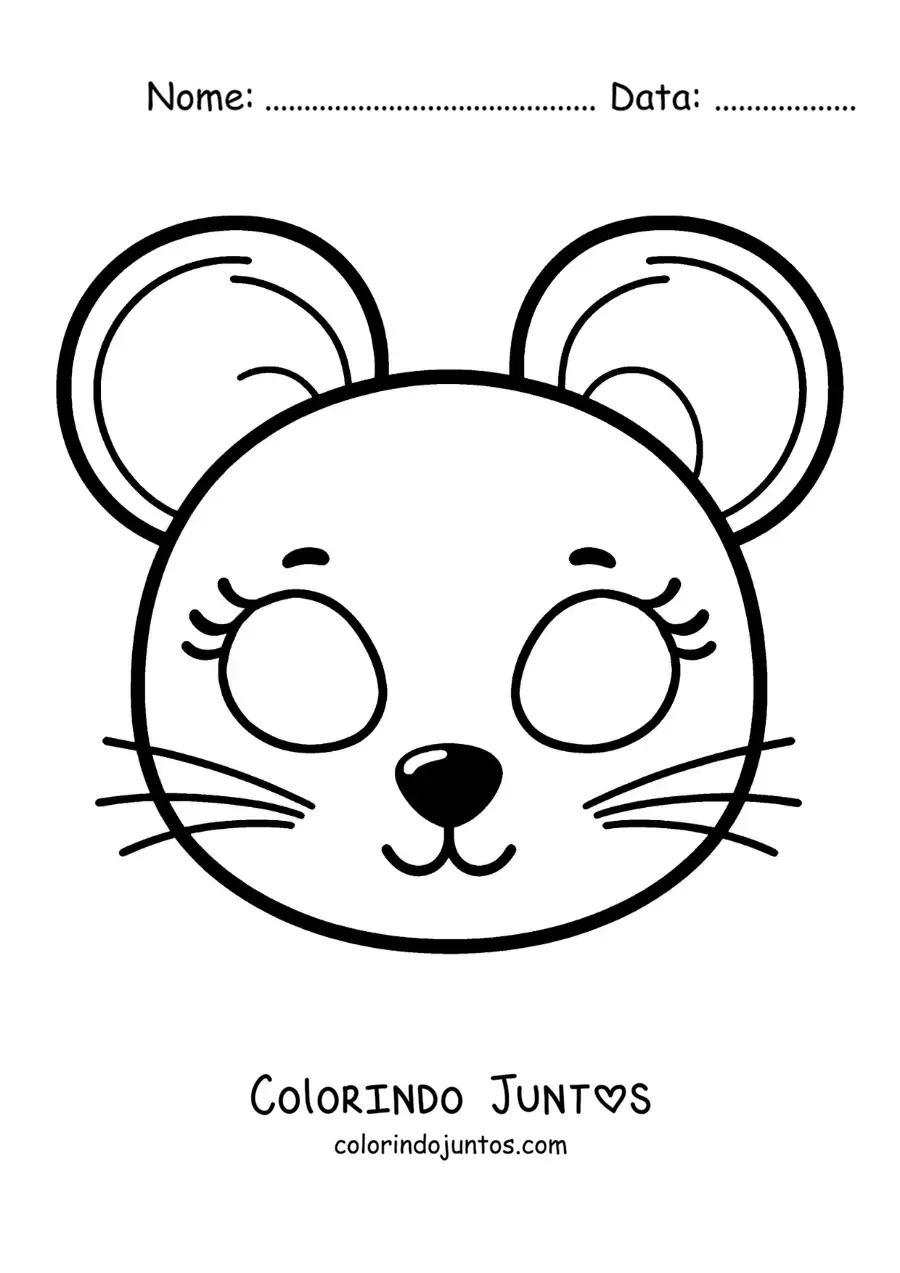 Desenho para colorir de máscara de rato