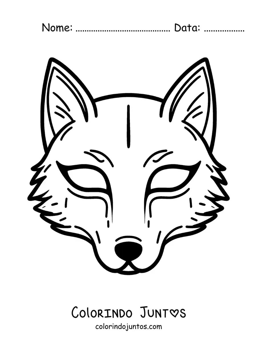 Desenho para colorir de máscara de lobo