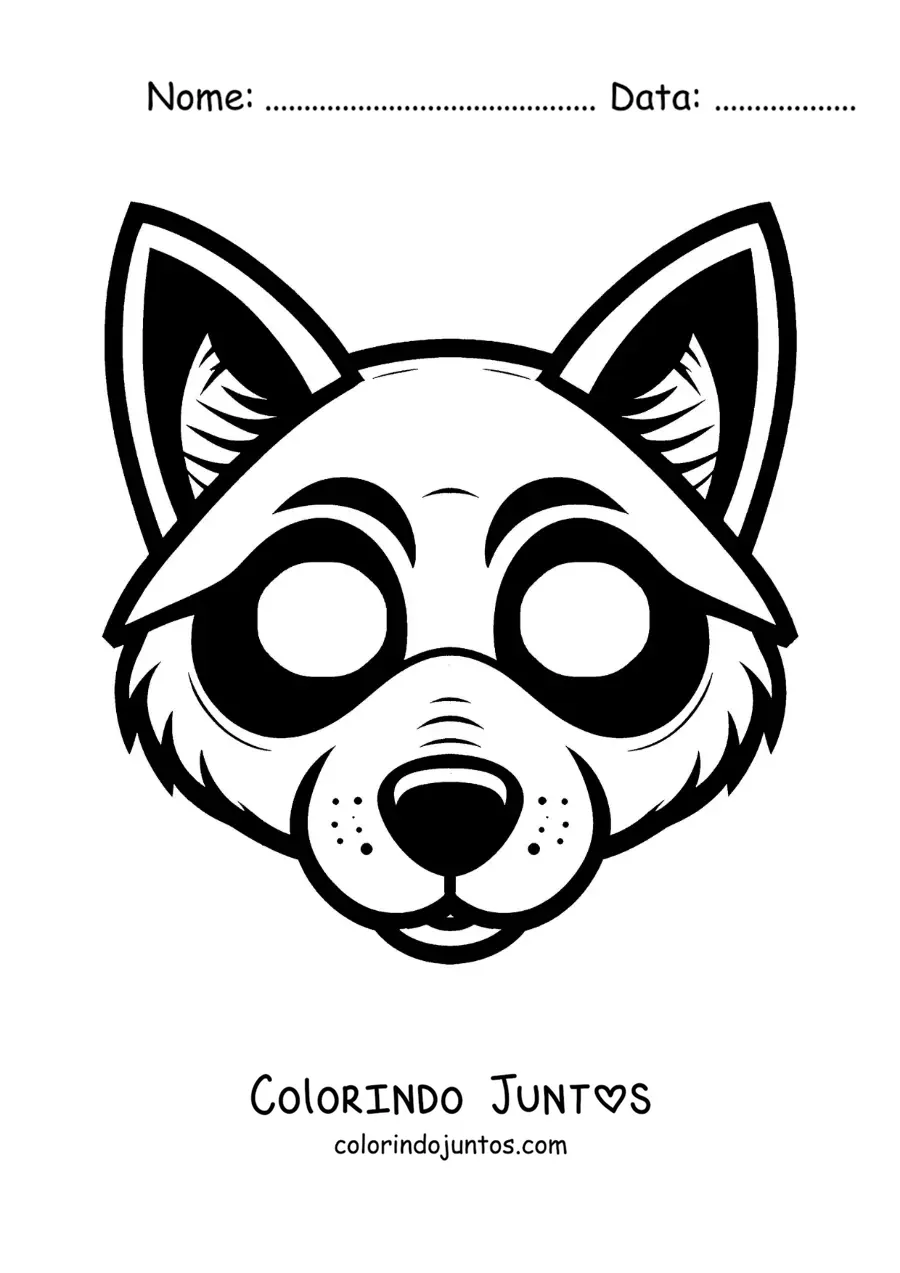 Desenho para colorir de máscara de cachorro fácil