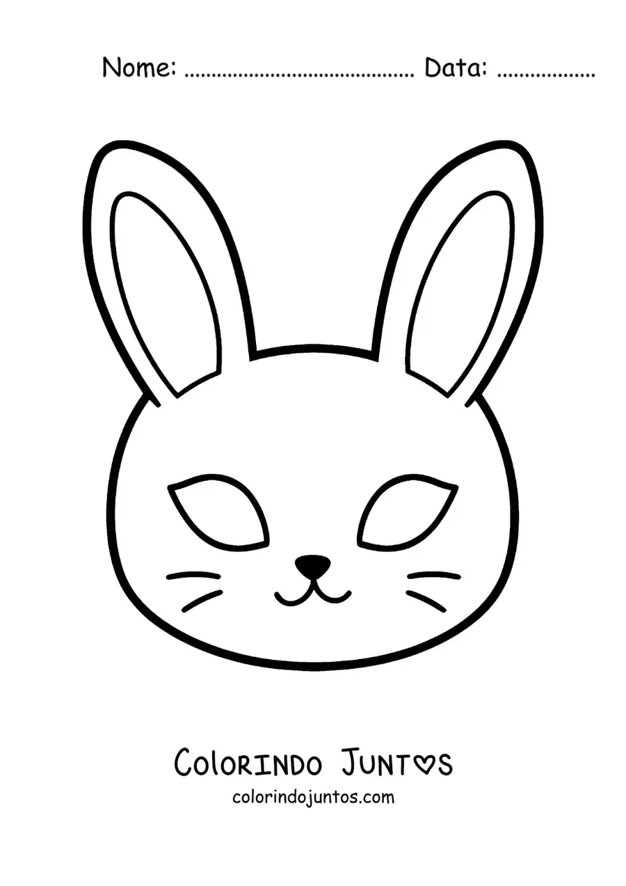 Desenho para colorir de máscara de coelho