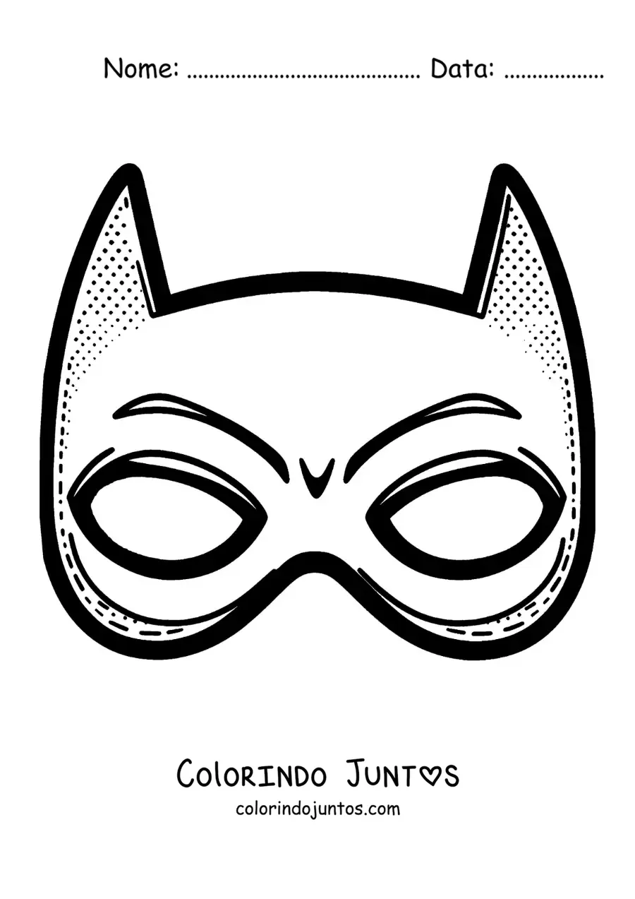 Desenho para colorir de máscara do Batman para crianças