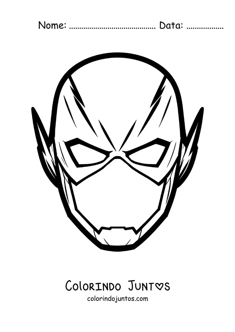 Desenho para colorir de máscara do Flash