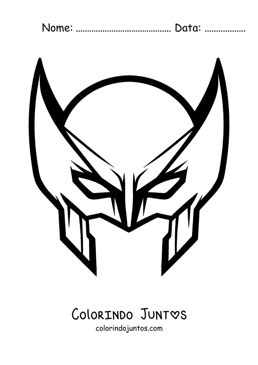 Desenho para colorir de máscara do Wolverine