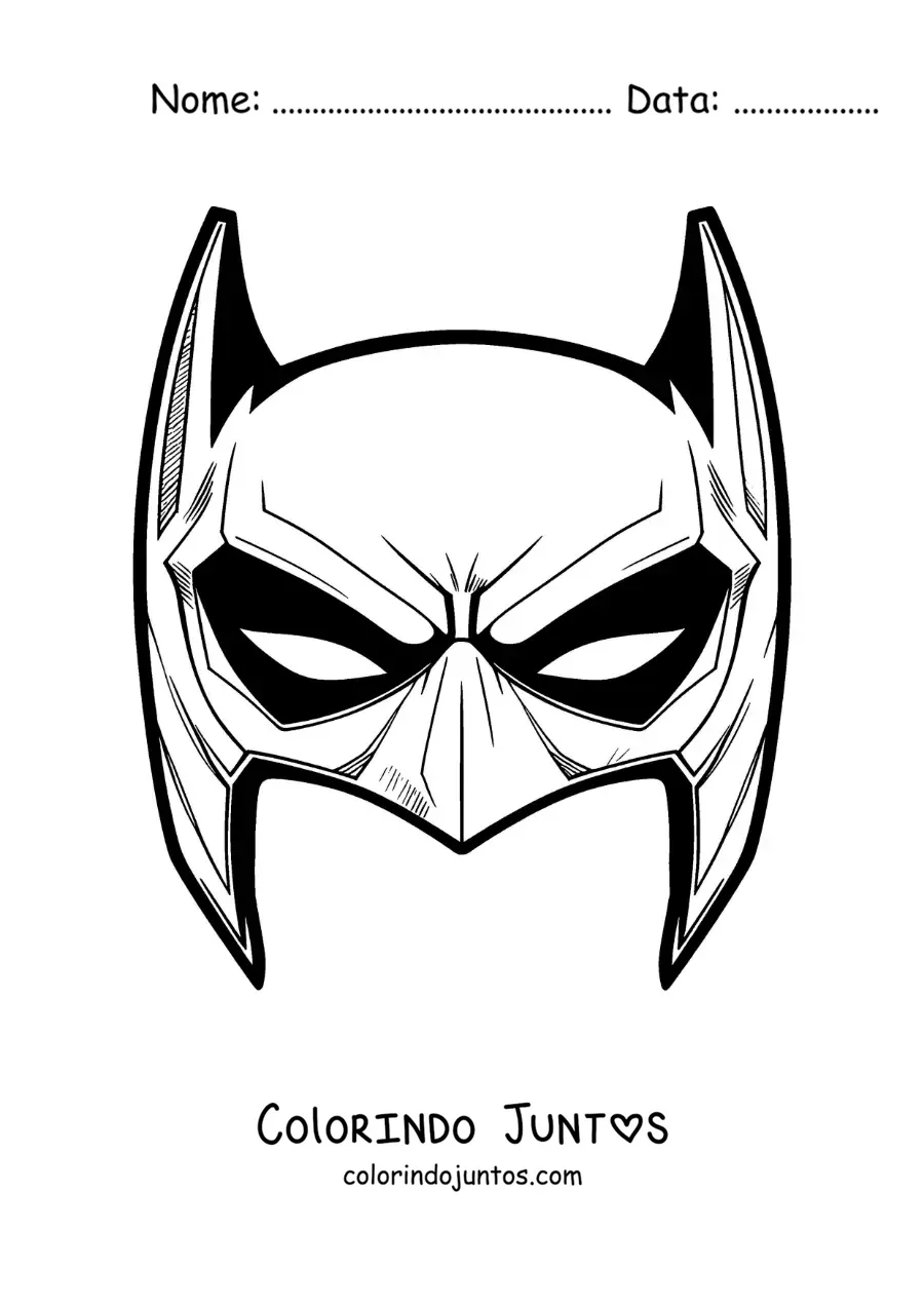 Desenho para colorir de máscara do Batman