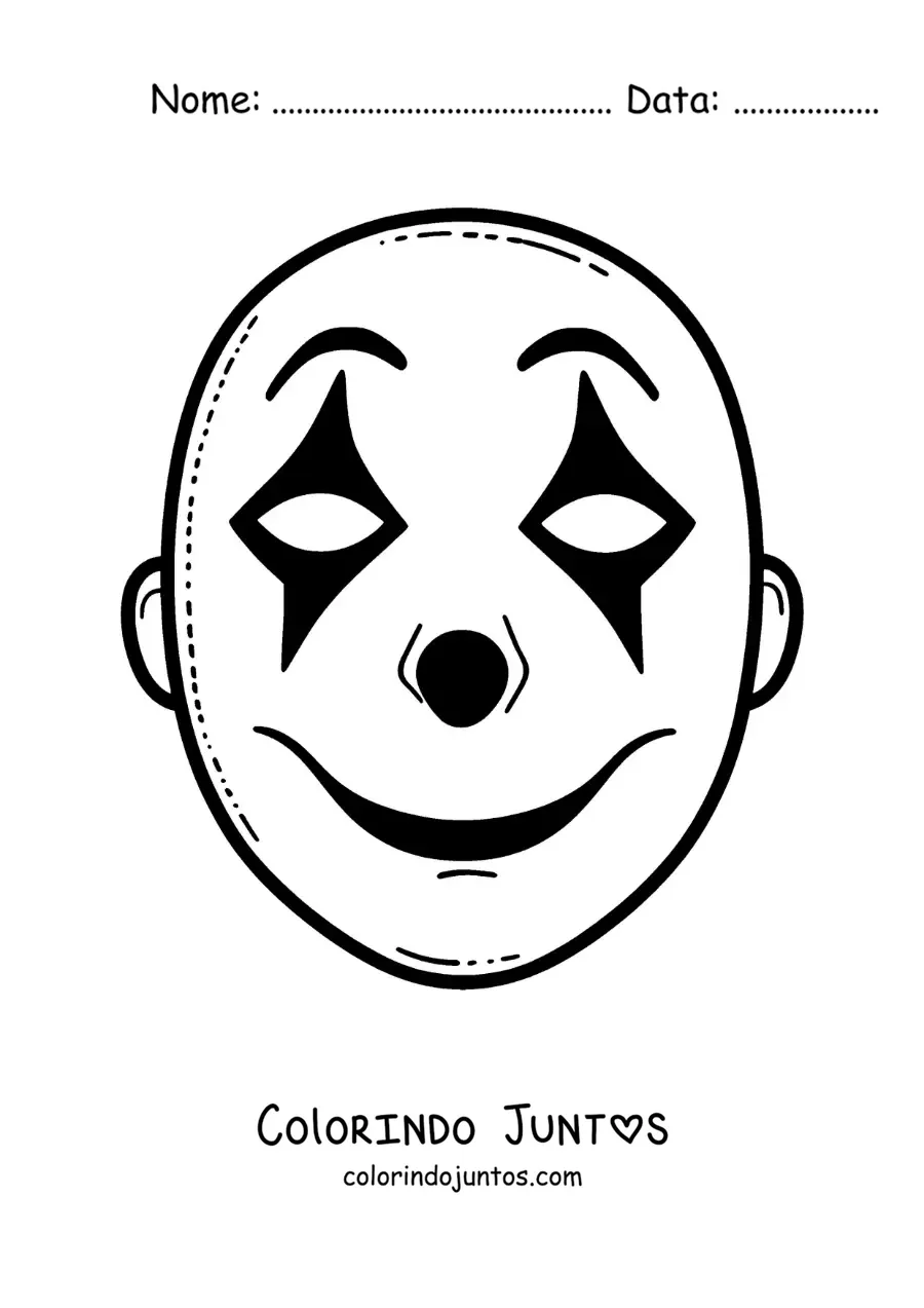 Desenho para colorir de máscara de mímico