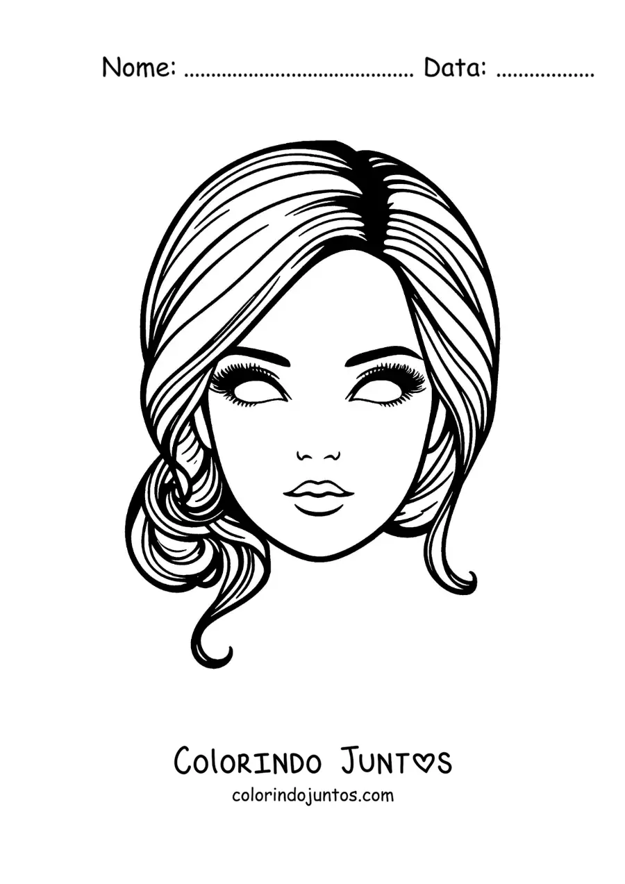 Desenho para colorir de máscara da Barbie