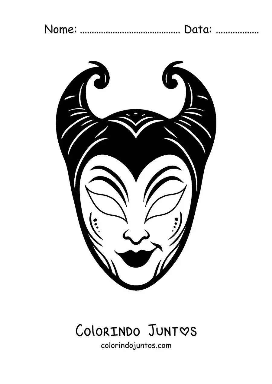 Desenho para colorir de máscara da Malévola