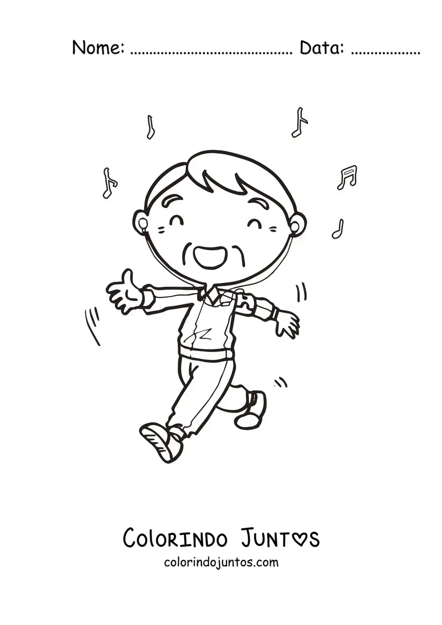 Desenho para colorir de um vovô fazendo exercício