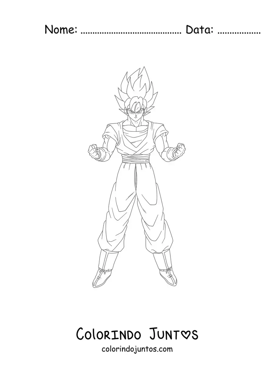 Desenho para colorir do Goku Super Saiyajin