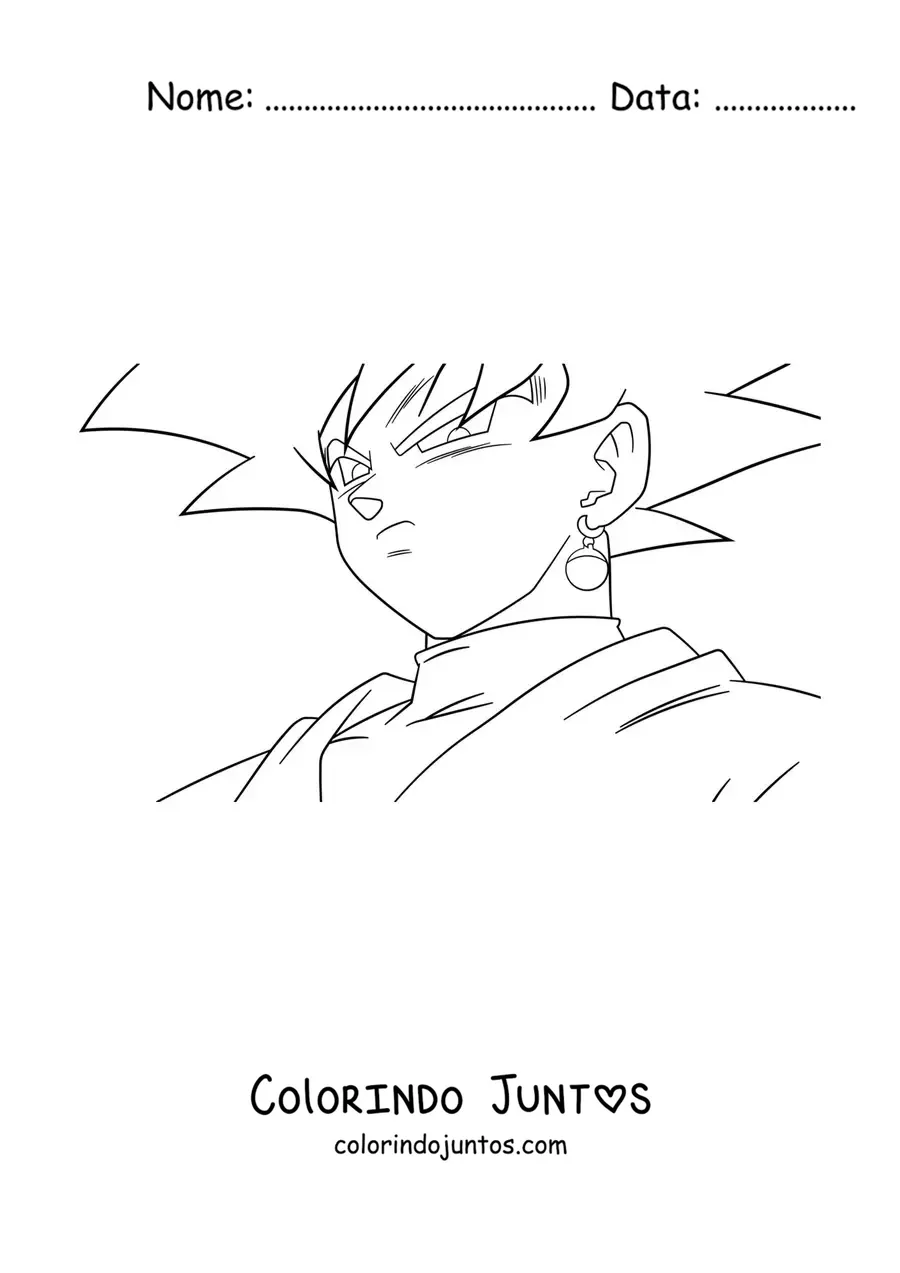 Desenho para colorir do rosto do Goku Black