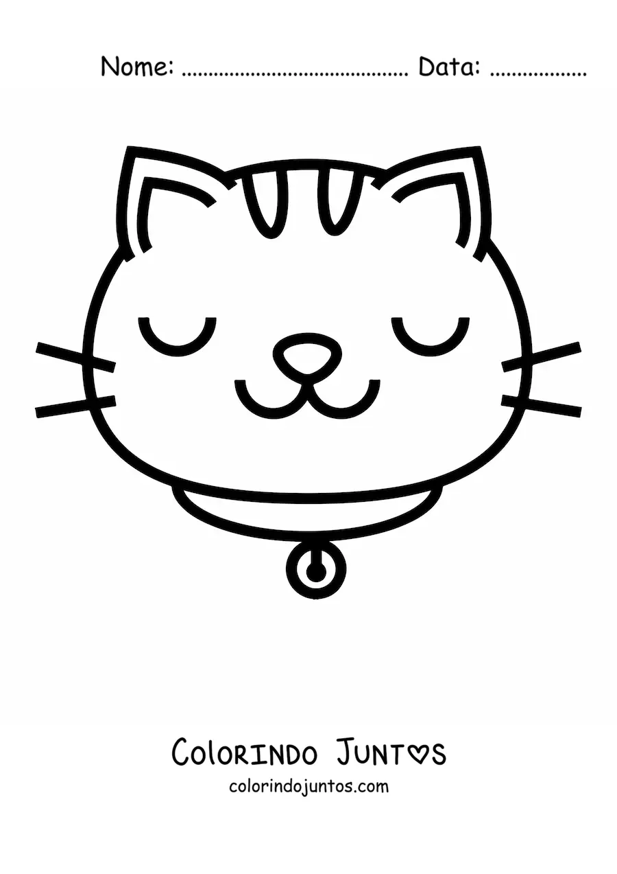 Desenho para colorir do rosto de um gato