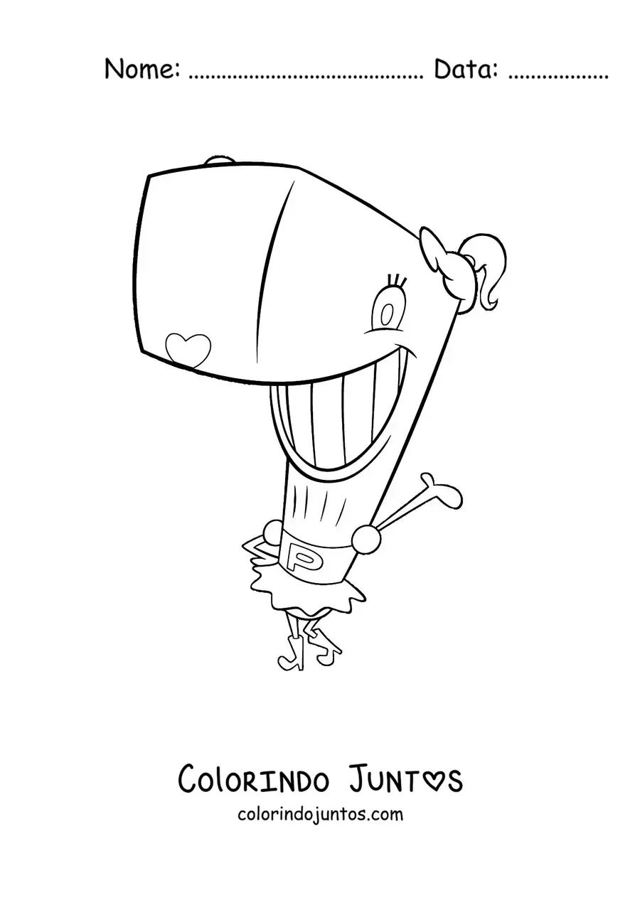 Desenho para colorir da Pérola sorrindo