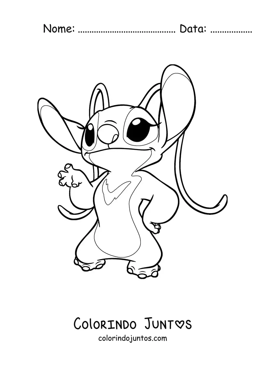 Desenho para colorir da namorada do Stitch