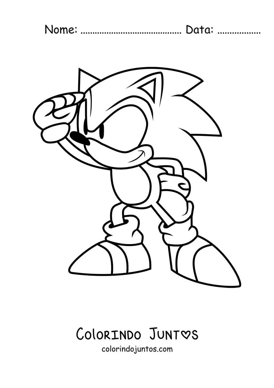 Desenho para colorir do Sonic clássico
