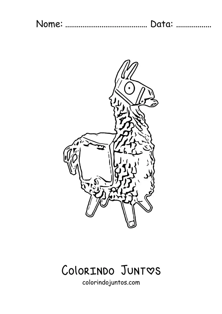 Desenho para colorir de uma lhama de Fortnite
