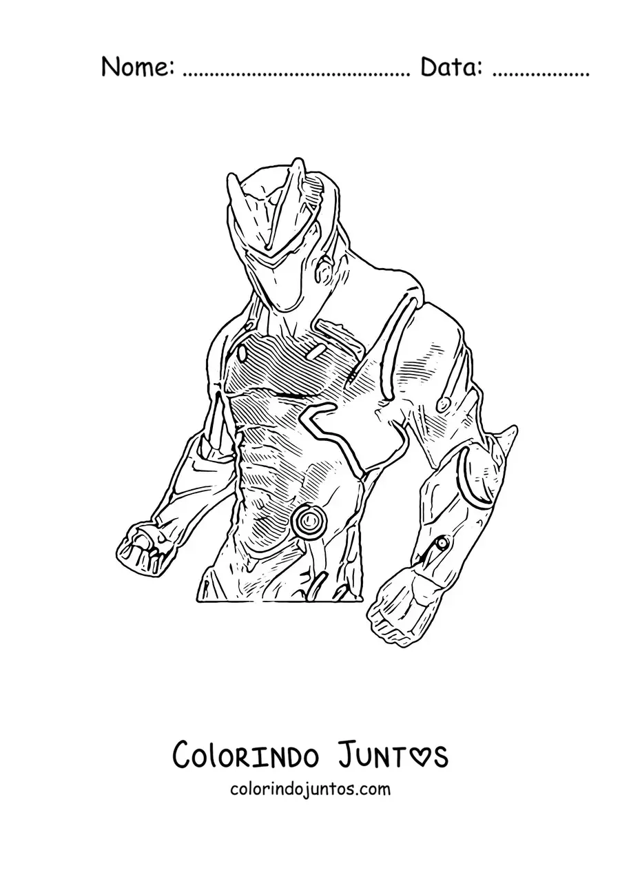 Desenho para colorir do Omega de Fortnite em pose de luta