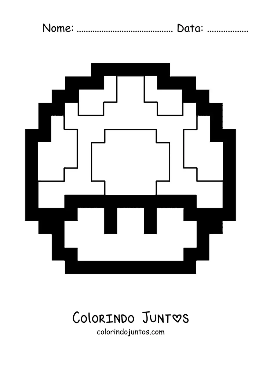 Desenho para colorir do Toad de Mario Bros em 8 bits
