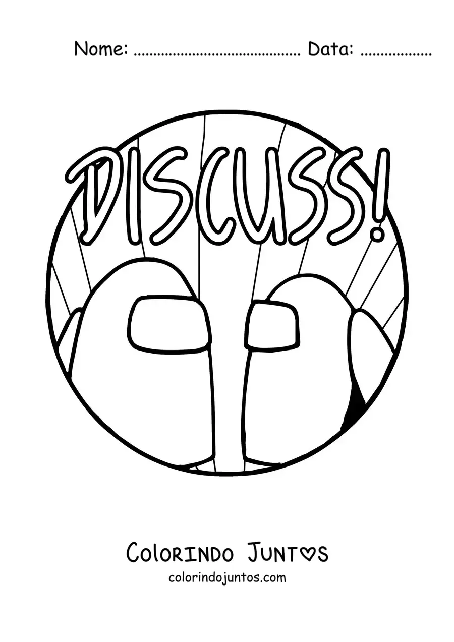 Desenho para colorir do alerta de discussão em Among Us