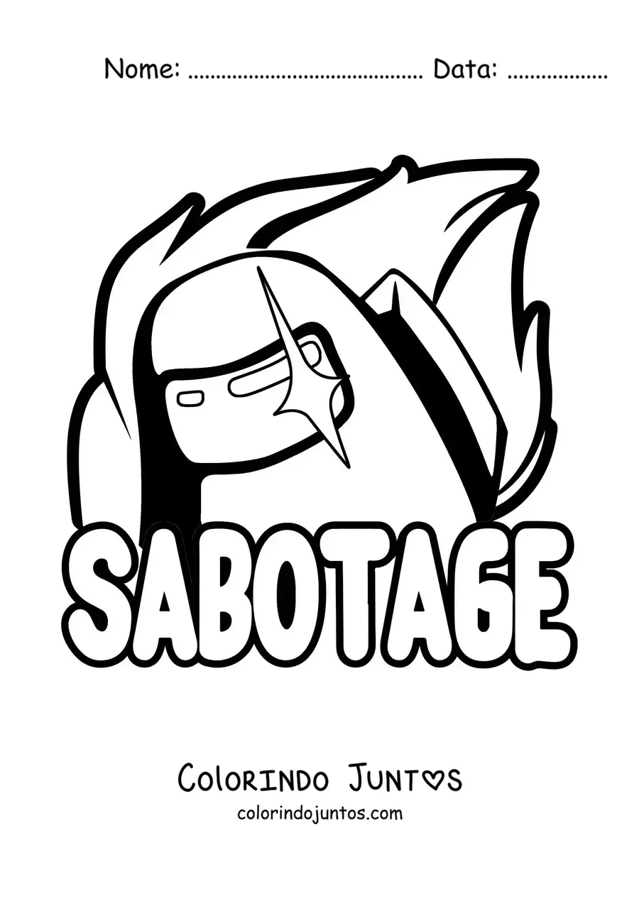 Desenho para colorir do alerta de sabotagem de Among Us