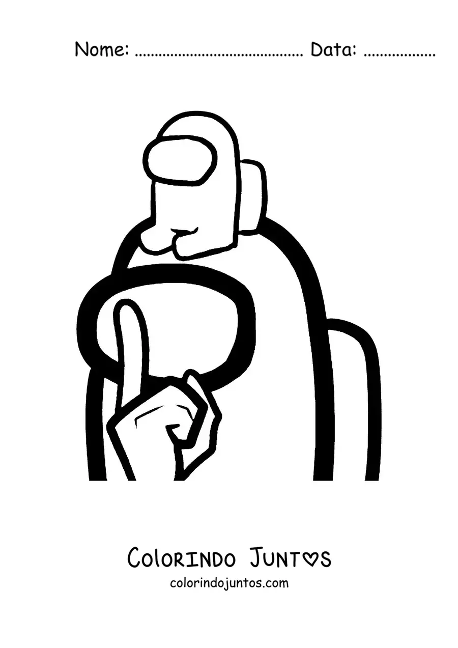 Desenho para colorir de um impostor de Among Us com seu filho