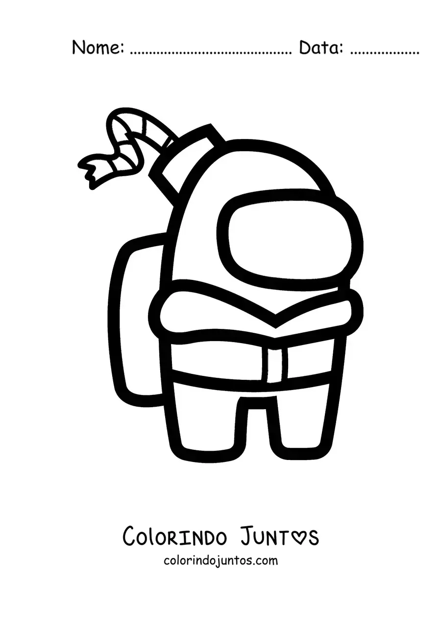 Desenho para colorir de um tripulante de Among Us