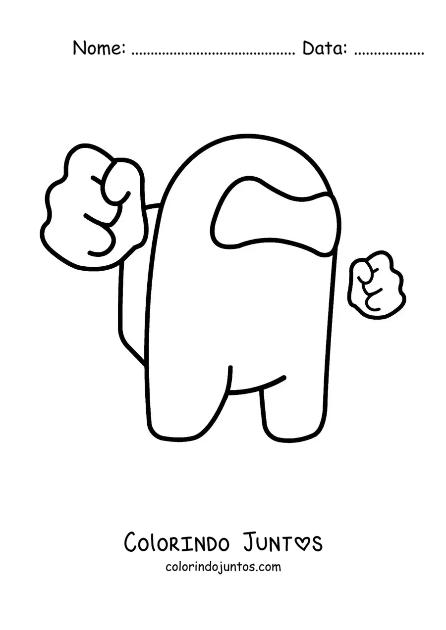 Desenho para colorir de um assassino de Among Us