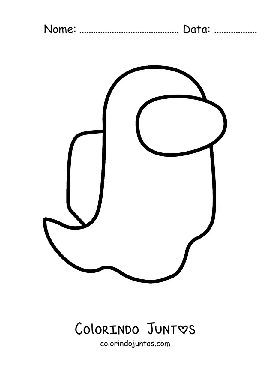 Desenho para colorir de um fantasma de Among Us