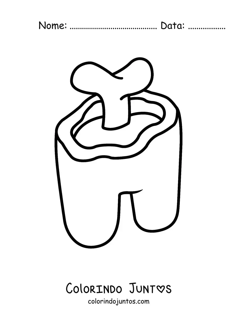 Desenho para colorir de um tripulante de Among Us assassinado