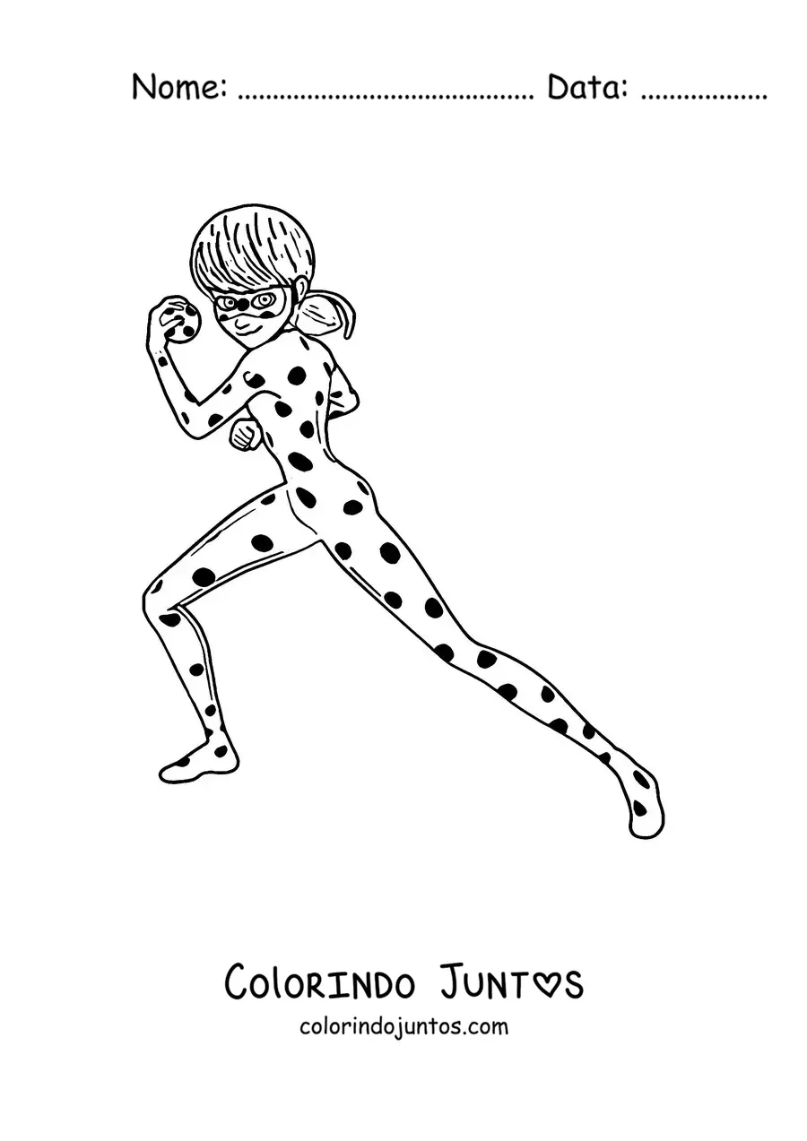 Desenho para colorir da Ladybug com seu ioiô