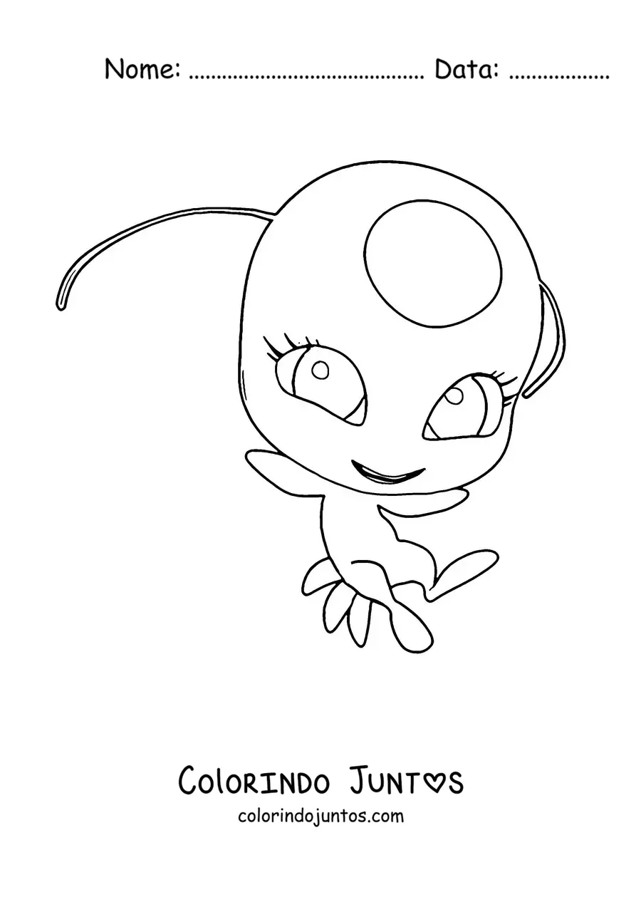 Desenho para colorir da Tikki de Miraculous Ladybug
