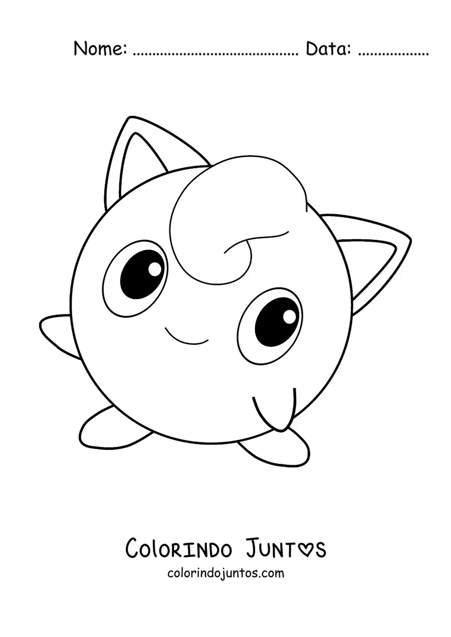 Desenho para colorir do pokémon Jigglypuff