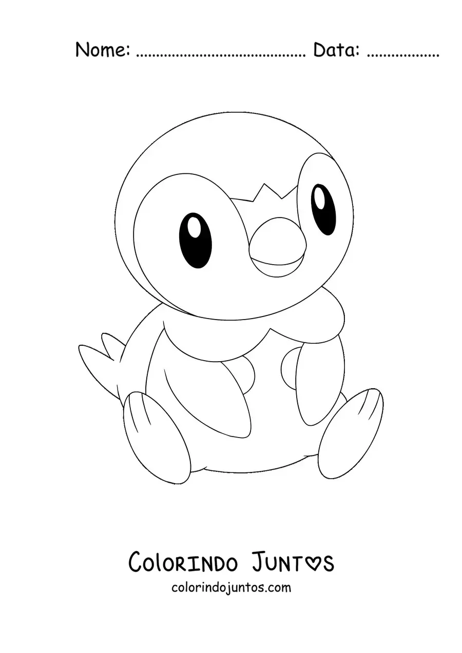 Desenho para colorir do pokémon Piplup