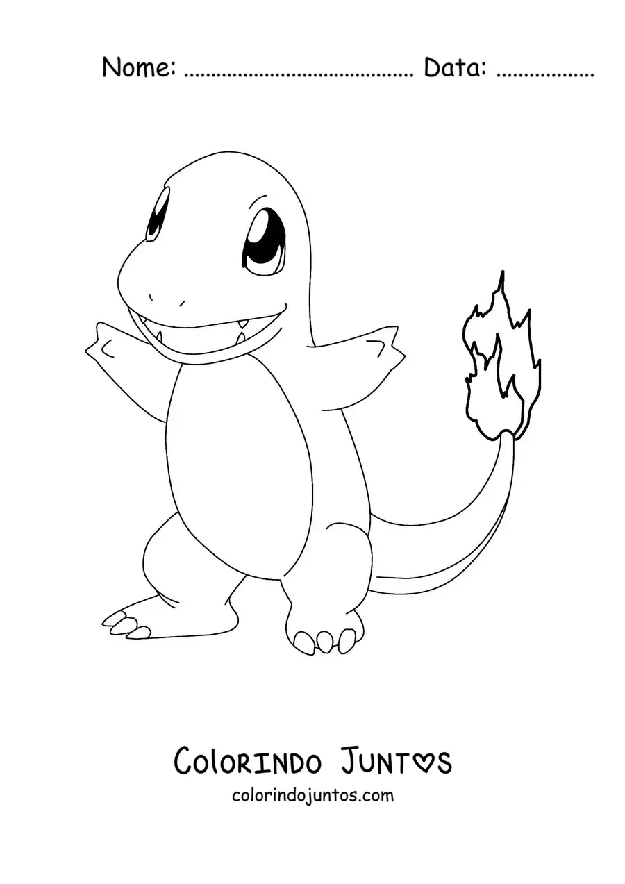 Desenho para colorir do pokémon Charmander