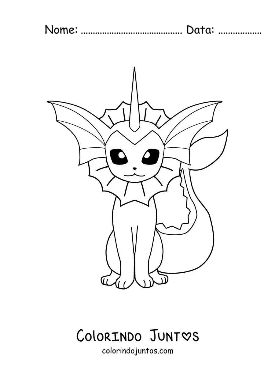 Desenho para colorir do pokémon Vaporeon