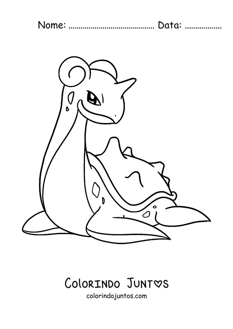 Desenho para colorir do pokémon Lapras